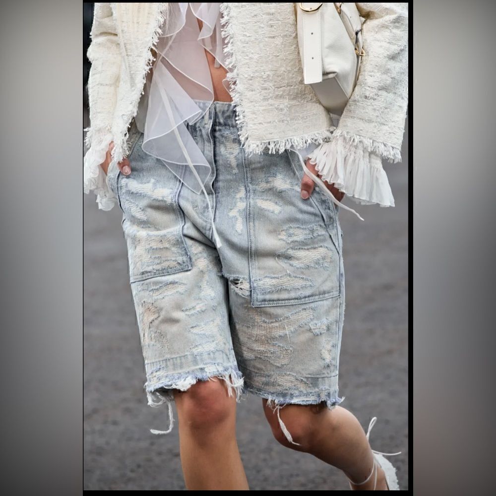 Givenchy Cargo Bermuda Shorts in Denim Waist 27